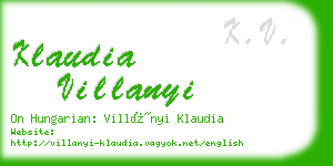 klaudia villanyi business card